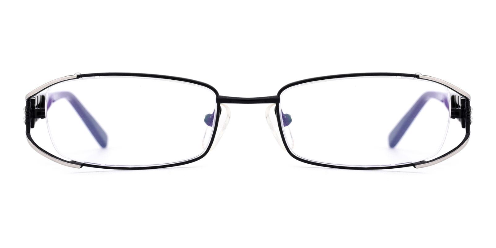 Kaki-Black-Oval-Metal-Eyeglasses-detail