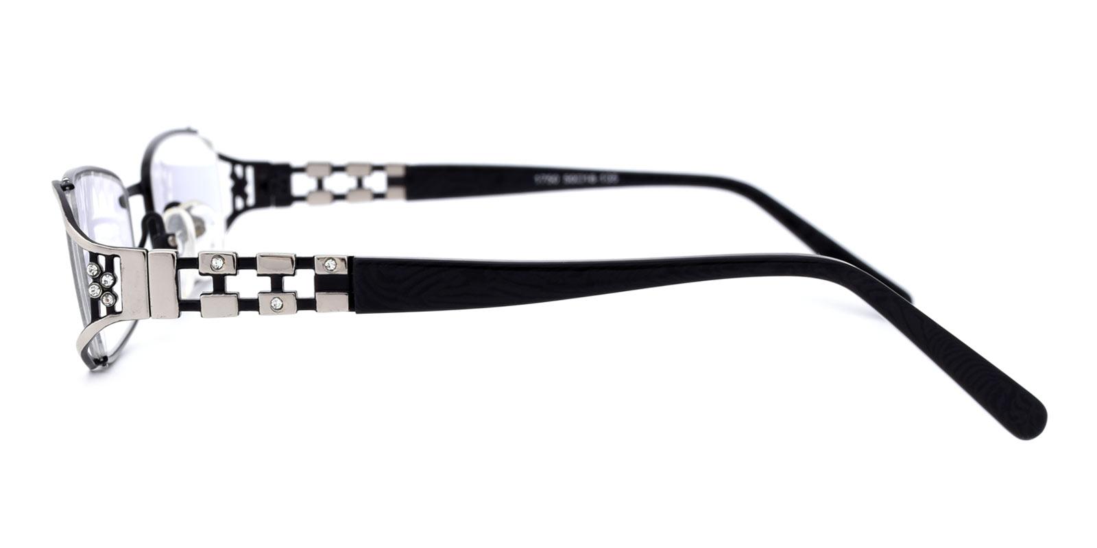 Kaki-Black-Oval-Metal-Eyeglasses-detail