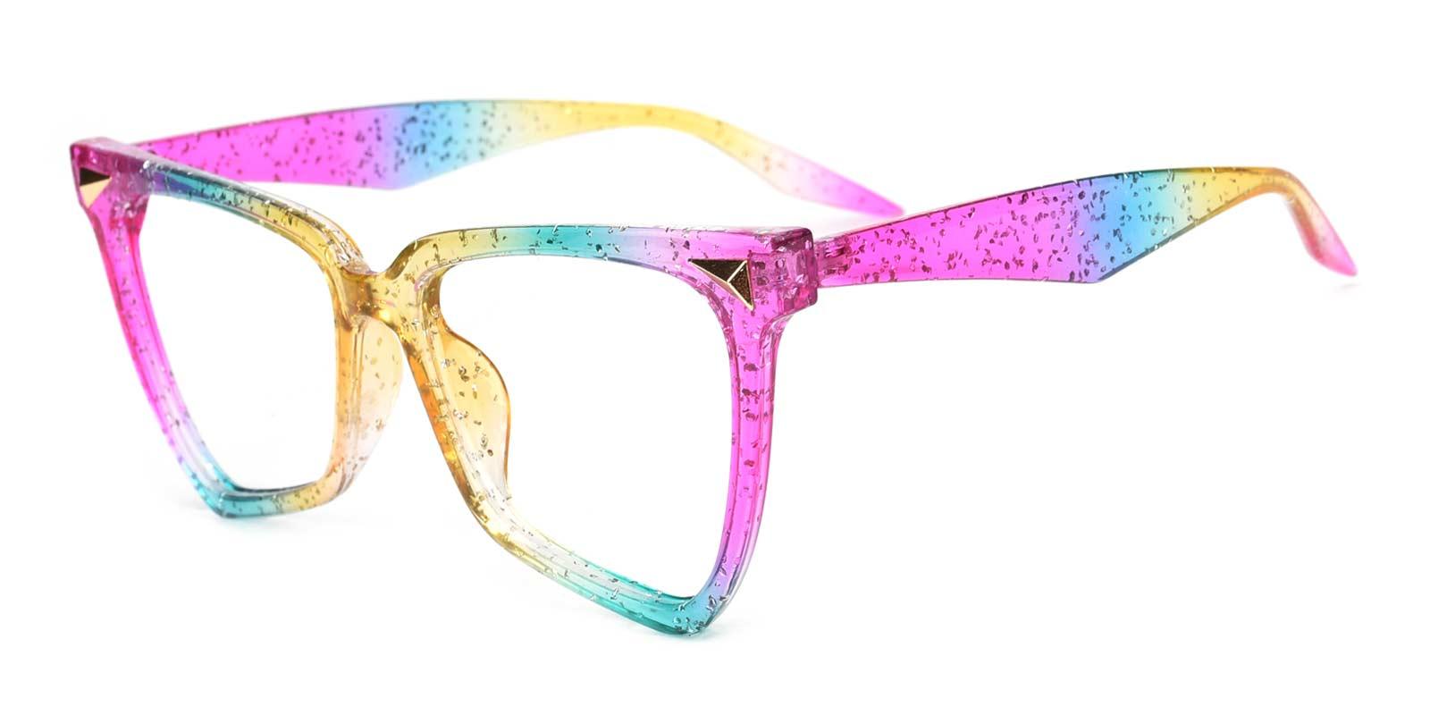 Rainbow-Multicolor-Geometric / Cat-Plastic-Eyeglasses-detail