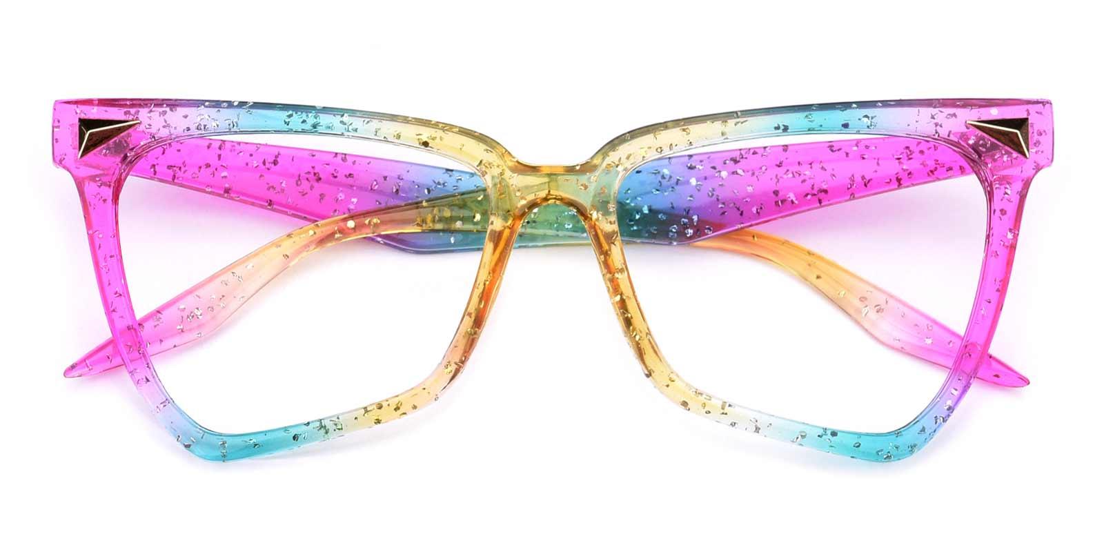 Rainbow-Multicolor-Geometric / Cat-Plastic-Eyeglasses-detail