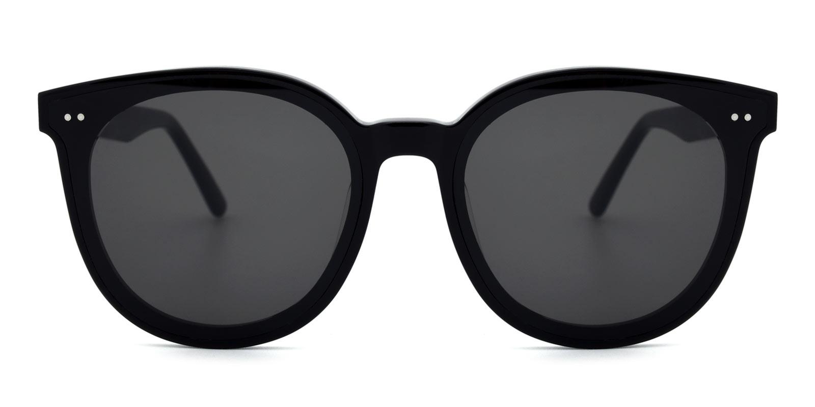 Berton Non Prescription Sunglasses-Black-Round-TR-Sunglasses-detail