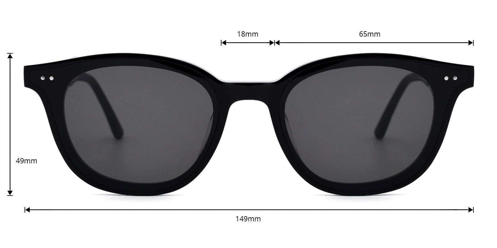 Alvin Non Prescription Sunglasses-Black-Oval-TR-Sunglasses-detail