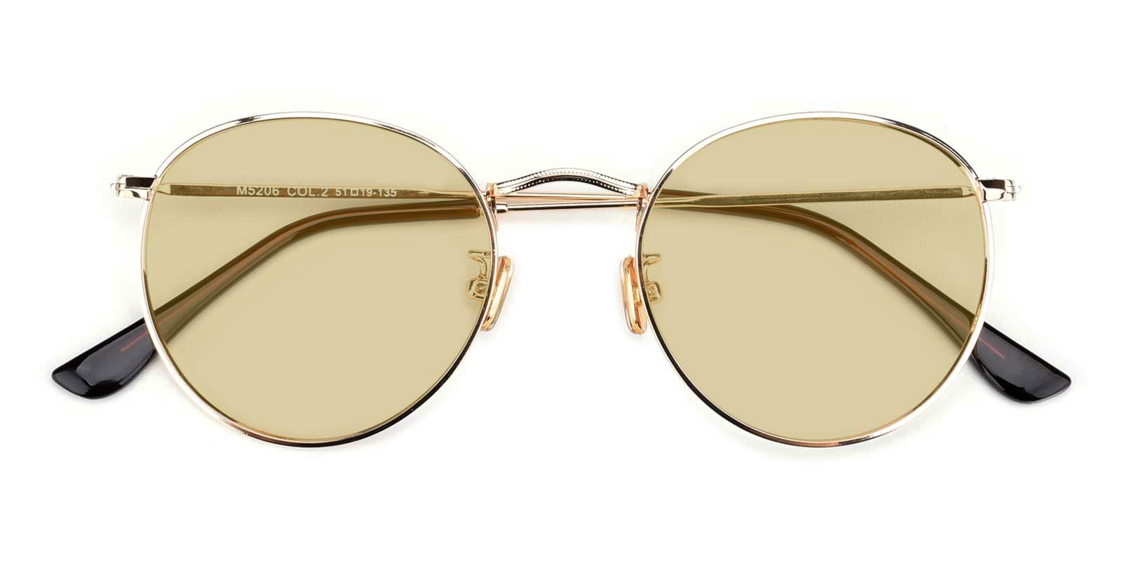 Canary-Gold-Round-Metal-Eyeglasses-detail