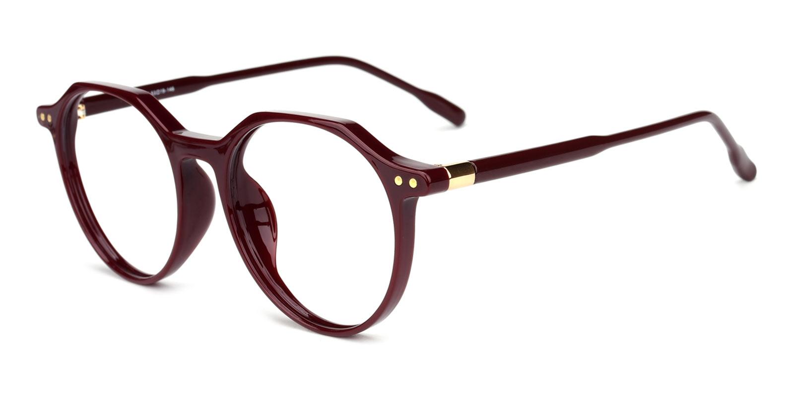 Cappuccino-Red-Round / Geometric-TR-Eyeglasses-detail