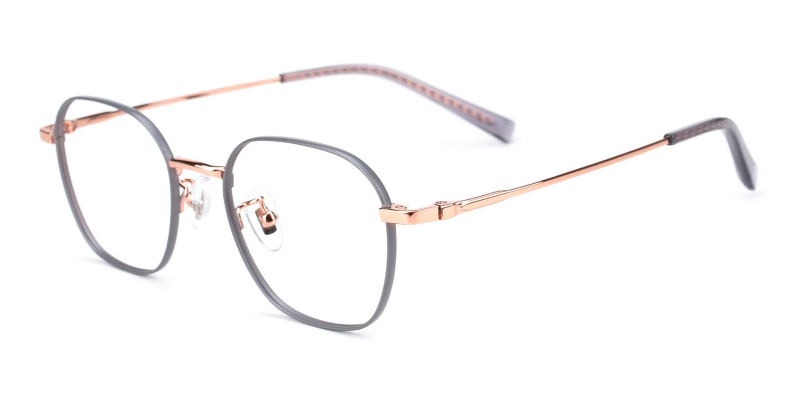 Fog-Gray-Rectangle / Square-Titanium-Eyeglasses-detail