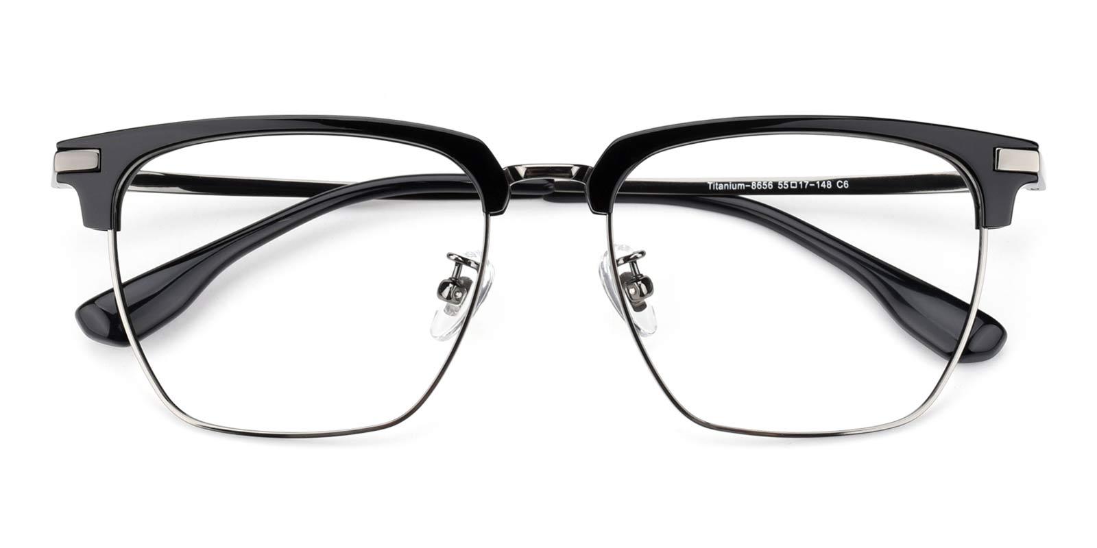 Signage-Gun-Browline / Rectangle-Titanium-Eyeglasses-detail