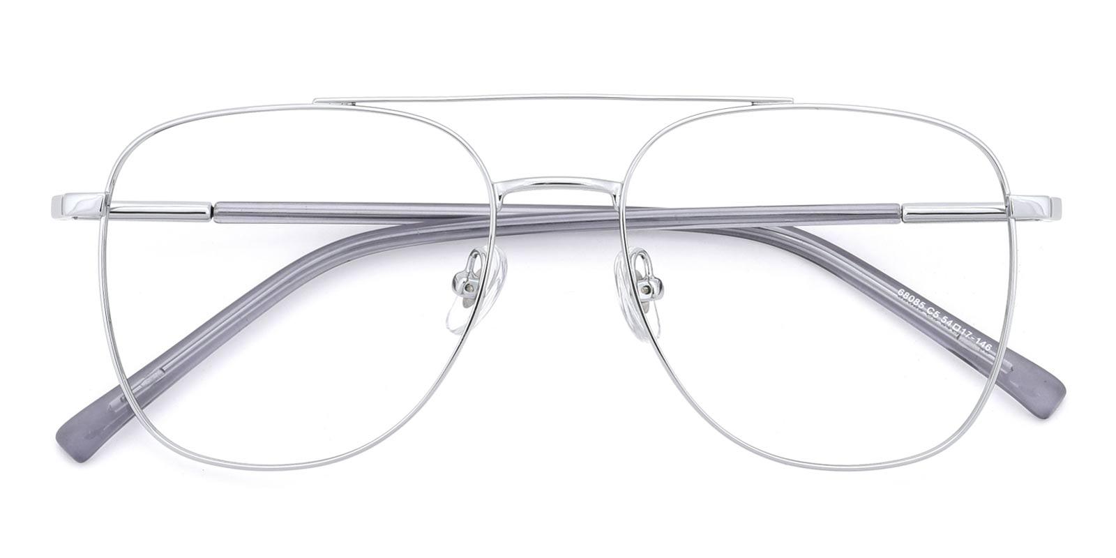 Defender-Silver-Aviator / Square-Metal-Eyeglasses-detail