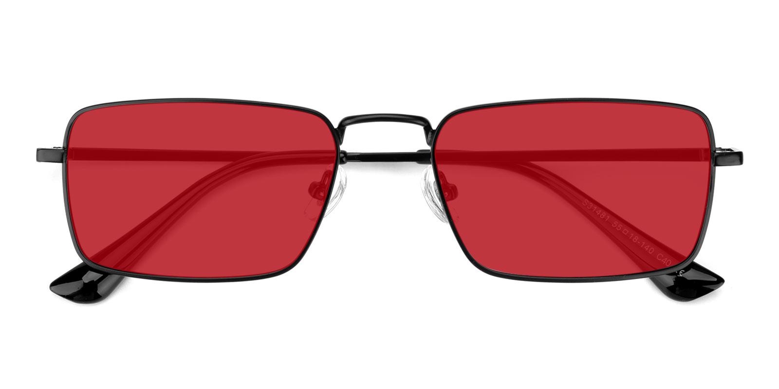 Phoebe-Red-Rectangle-Metal-Sunglasses-detail