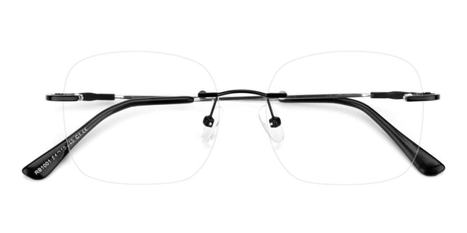 Invisibles-Black-Rectangle-Metal-Eyeglasses-detail