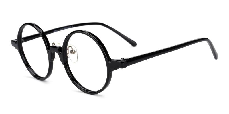 Gogo Round Eyeglasses in Black - Sllac