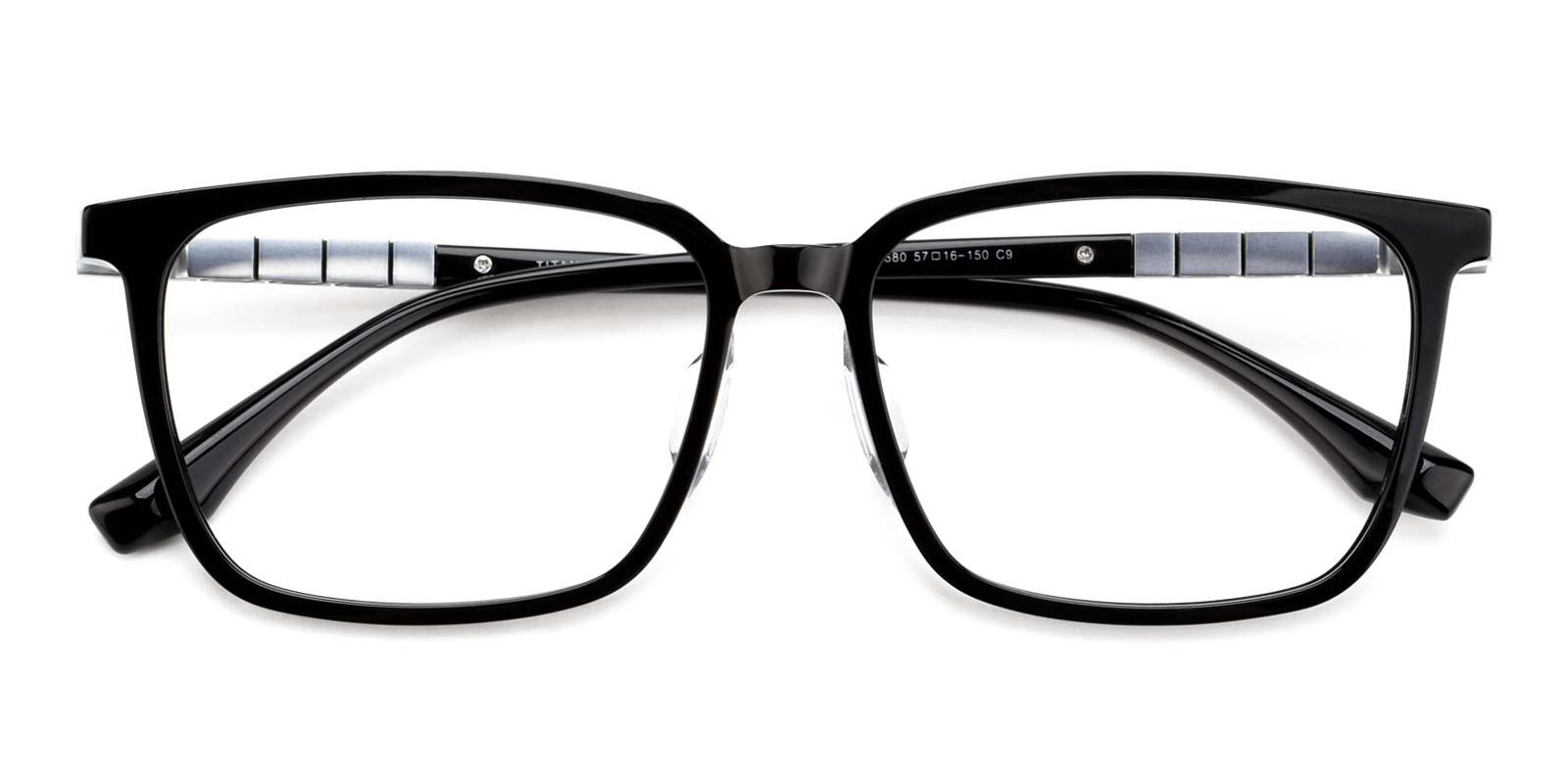 Modesty-Black-Rectangle-Titanium-Eyeglasses-detail