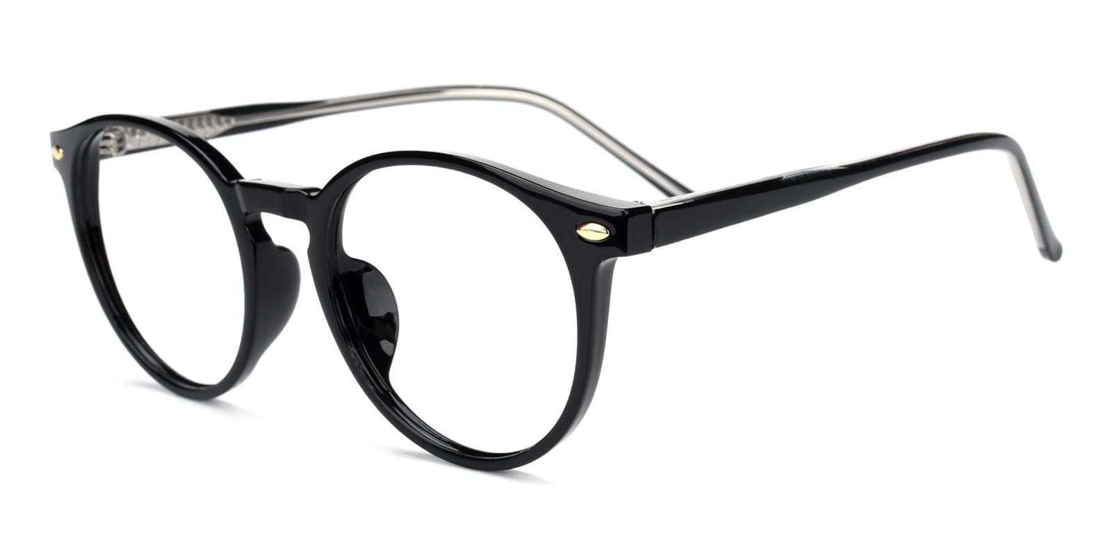 Cain Black BlueLight Blocking Non Prescription-Black-Round-TR-Eyeglasses-detail