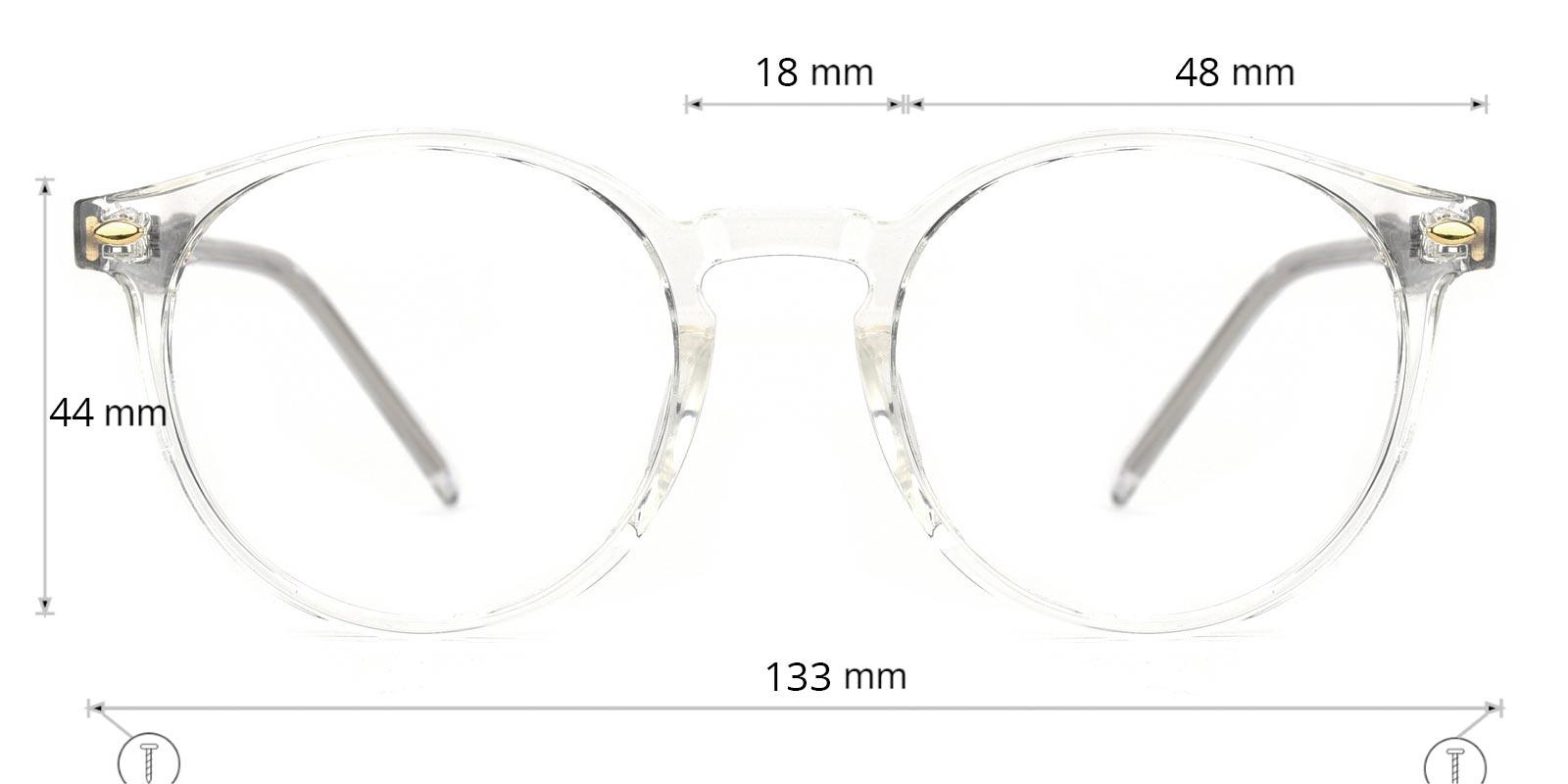 Cain Plano Antiblue Eyeglasses-Translucent-Round-TR-Eyeglasses-detail