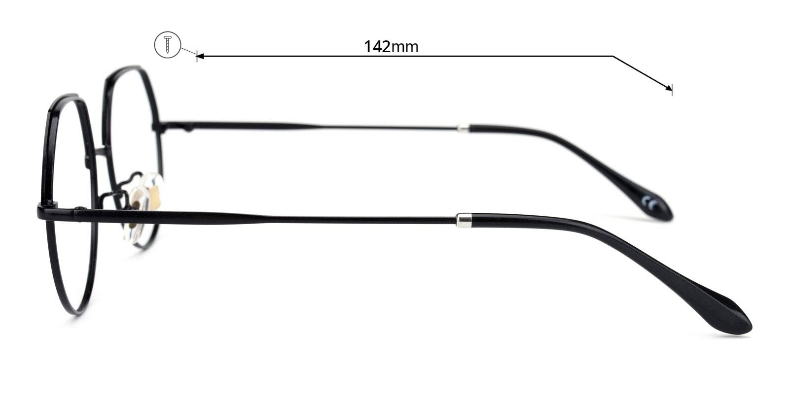 Nebula Plano Antiblue Eyeglasses-Black-Geometric-Metal-Eyeglasses-detail