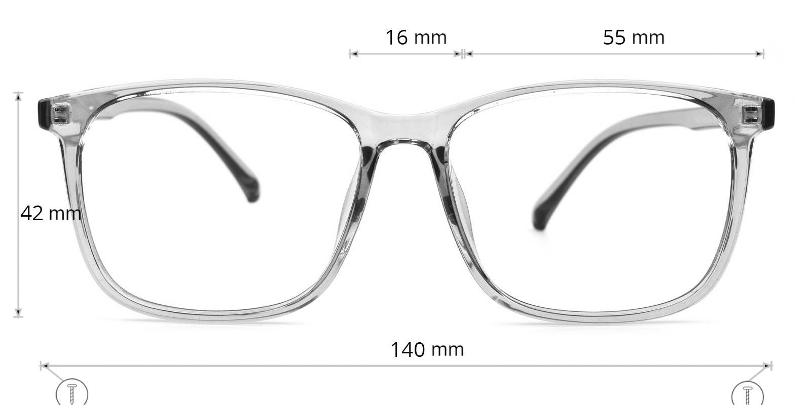 Gloria Gray BlueLight Blocking Non Prescription-Gray-Rectangle-TR-Eyeglasses-detail