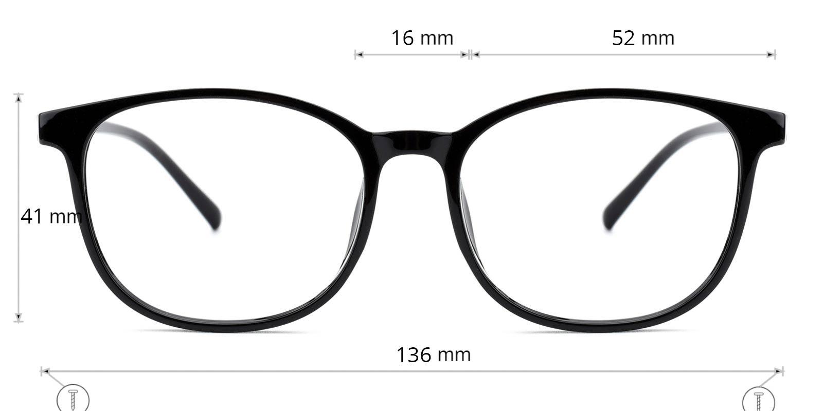 Geoff Black BlueLight Blocking Non Prescription-Black-Rectangle-TR-Eyeglasses-detail