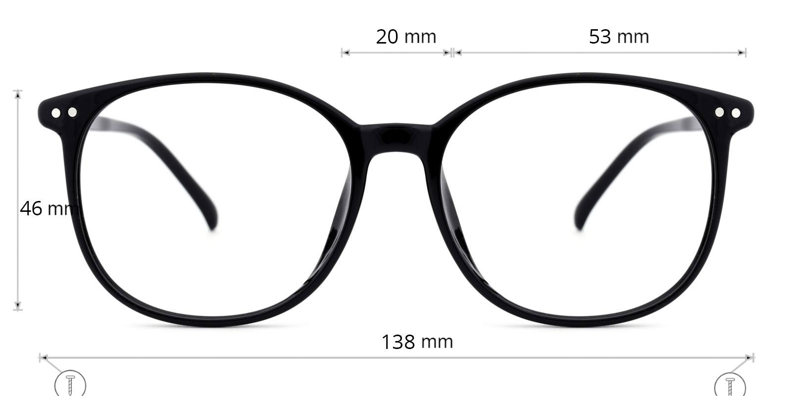 Julian Black BlueLight Blocking Non Prescription-Black-Round-TR-Eyeglasses-detail