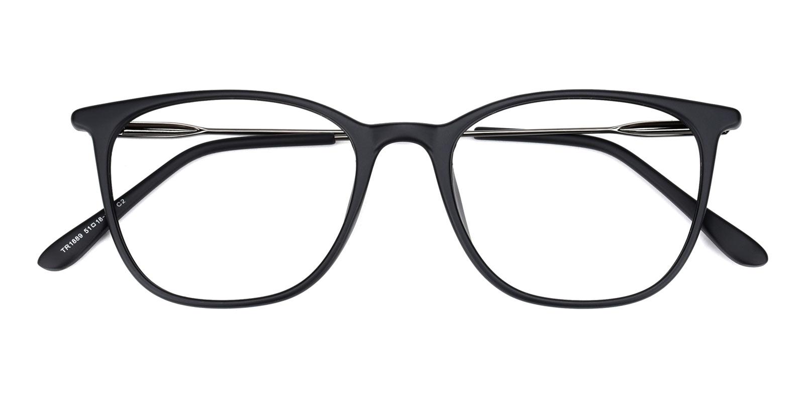 Who Black BlueLight Blocking Non Prescription-Black-Rectangle-TR-Eyeglasses-detail