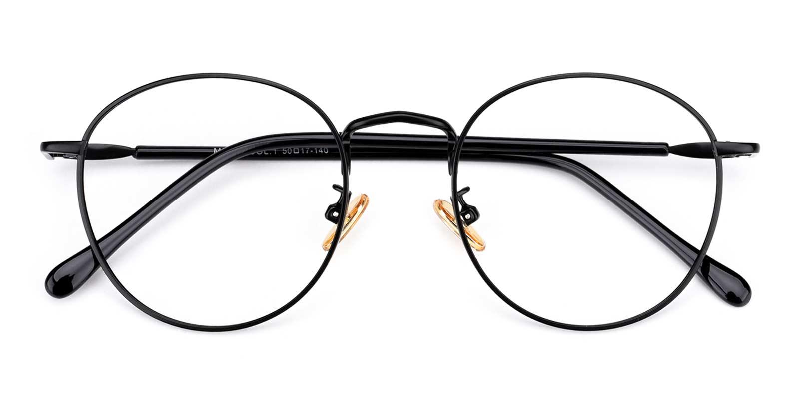 Donuts Plano Antiblue Eyeglasses-Black-Round-Metal-Eyeglasses-detail