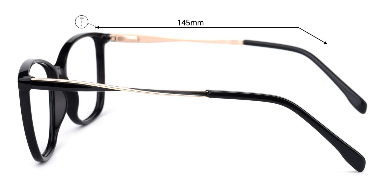 Night Black BlueLight Blocking Non Prescription-Black-Rectangle-TR-Eyeglasses-detail