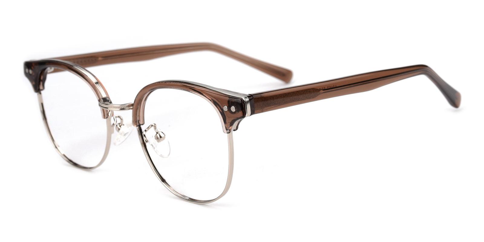 Shelly-Brown-Browline / Round-Combination-Eyeglasses-detail