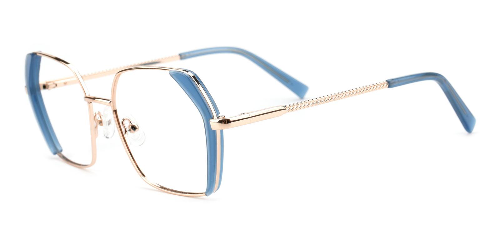 Gwen-Blue-Square-Metal-Eyeglasses-detail