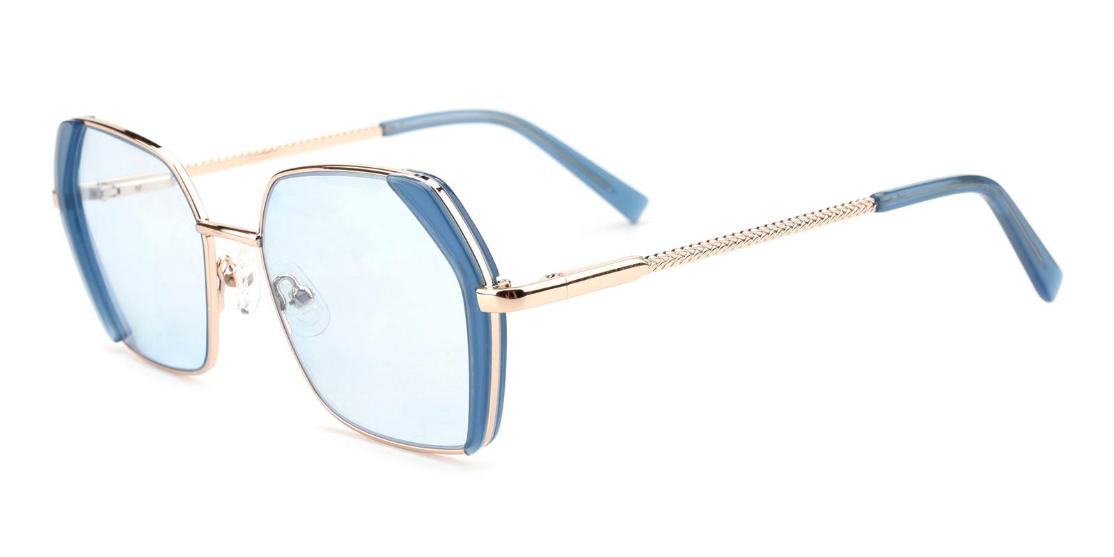 Gwen-Blue-Square-Metal-Sunglasses-detail