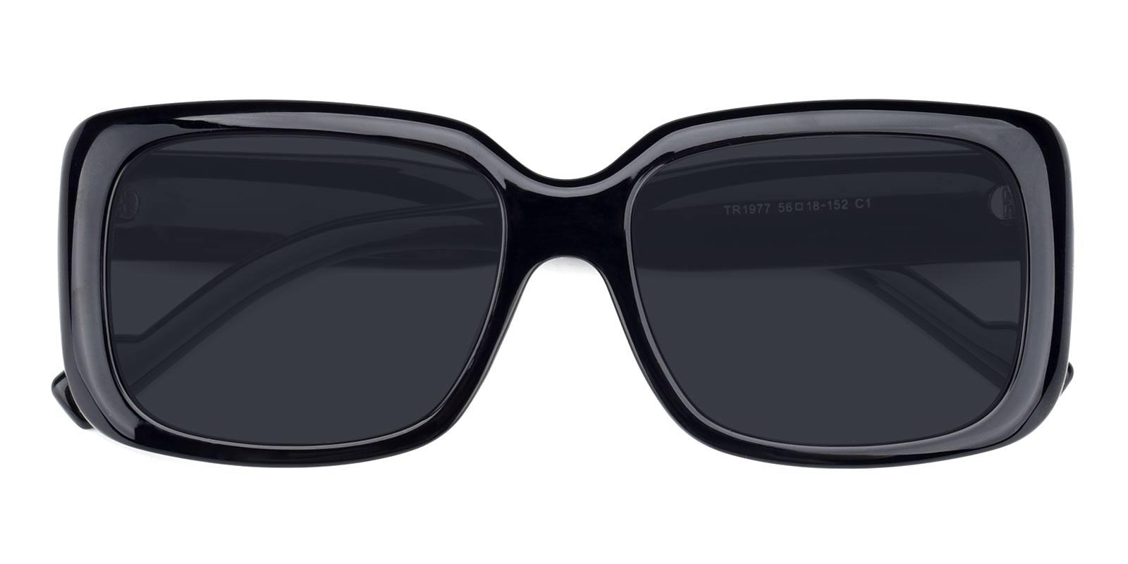 Summer Non Prescription Sunglasses-Black-Rectangle-TR-Sunglasses-detail