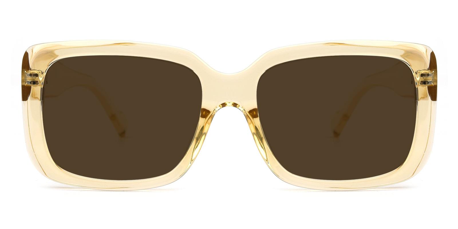Summer Non Prescription Sunglasses-Yellow-Rectangle-TR-Sunglasses-detail
