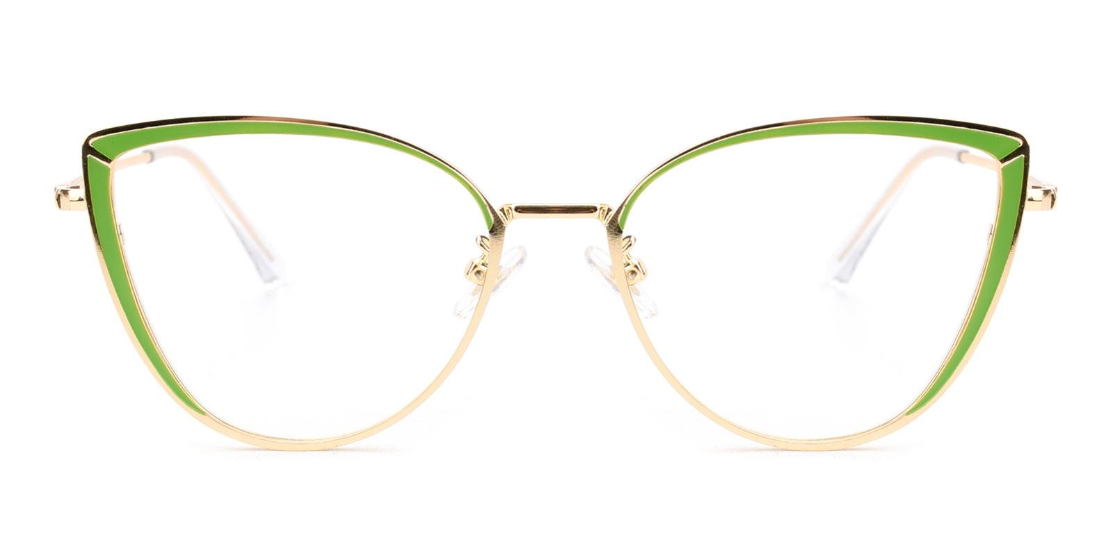 Leaf-Green-Cat-Metal-Eyeglasses-detail