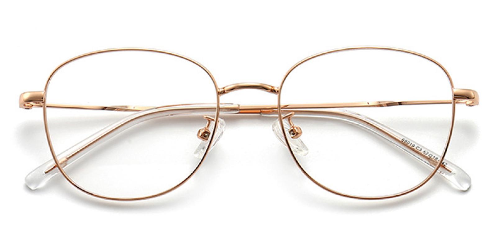 Wendy-Gold-Cat / Round-Metal-Eyeglasses-detail