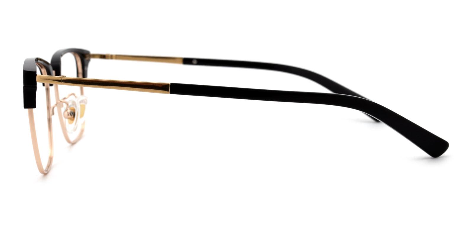 Utku-Black-Browline-Metal-Eyeglasses-detail