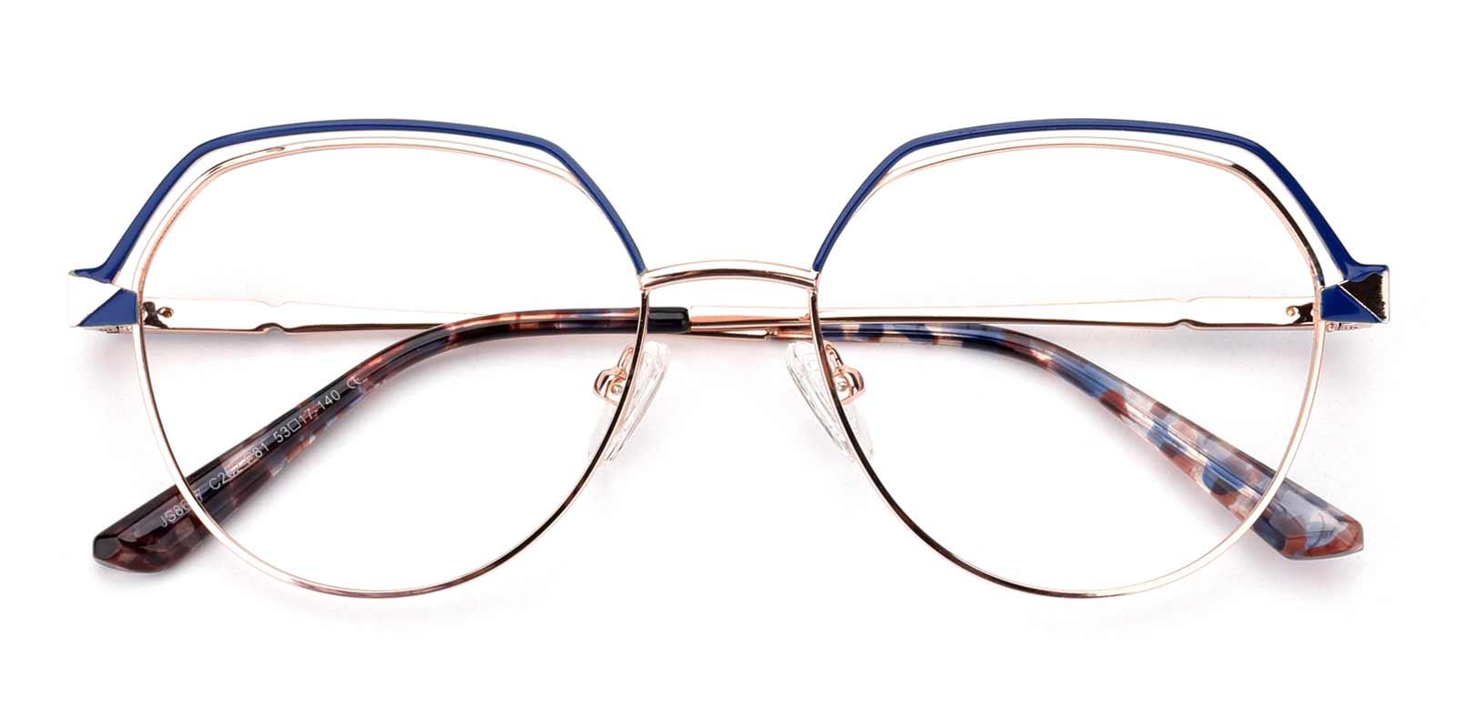 Ciara-Blue-Geometric-Metal-Eyeglasses-detail