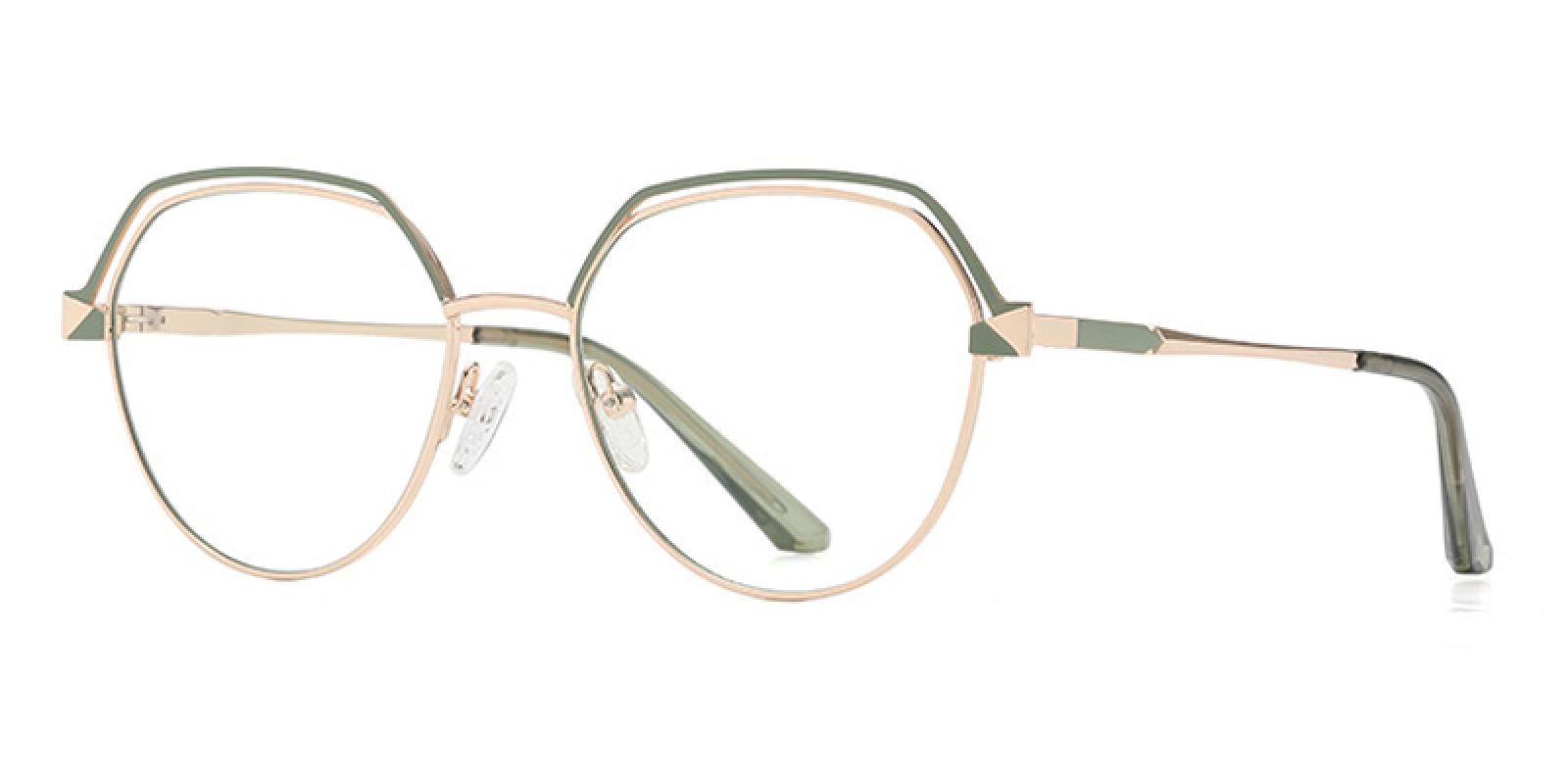 Ciara-Green-Geometric-Metal-Eyeglasses-detail