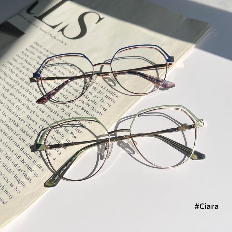 Ciara-Green-Geometric-Metal-Eyeglasses-detail
