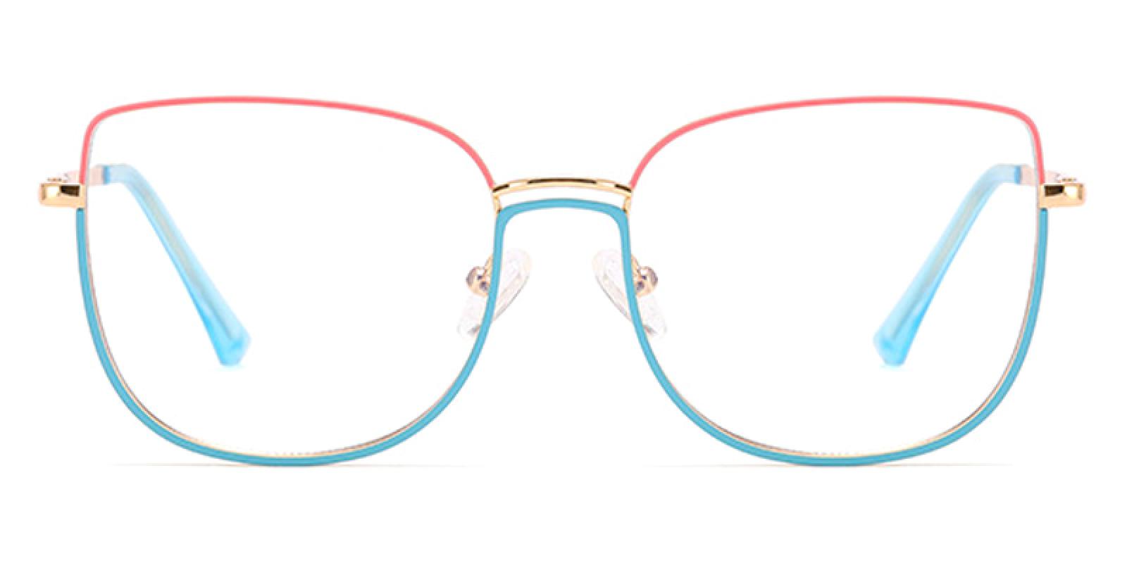 Mab-Blue-Square-Metal-Eyeglasses-detail