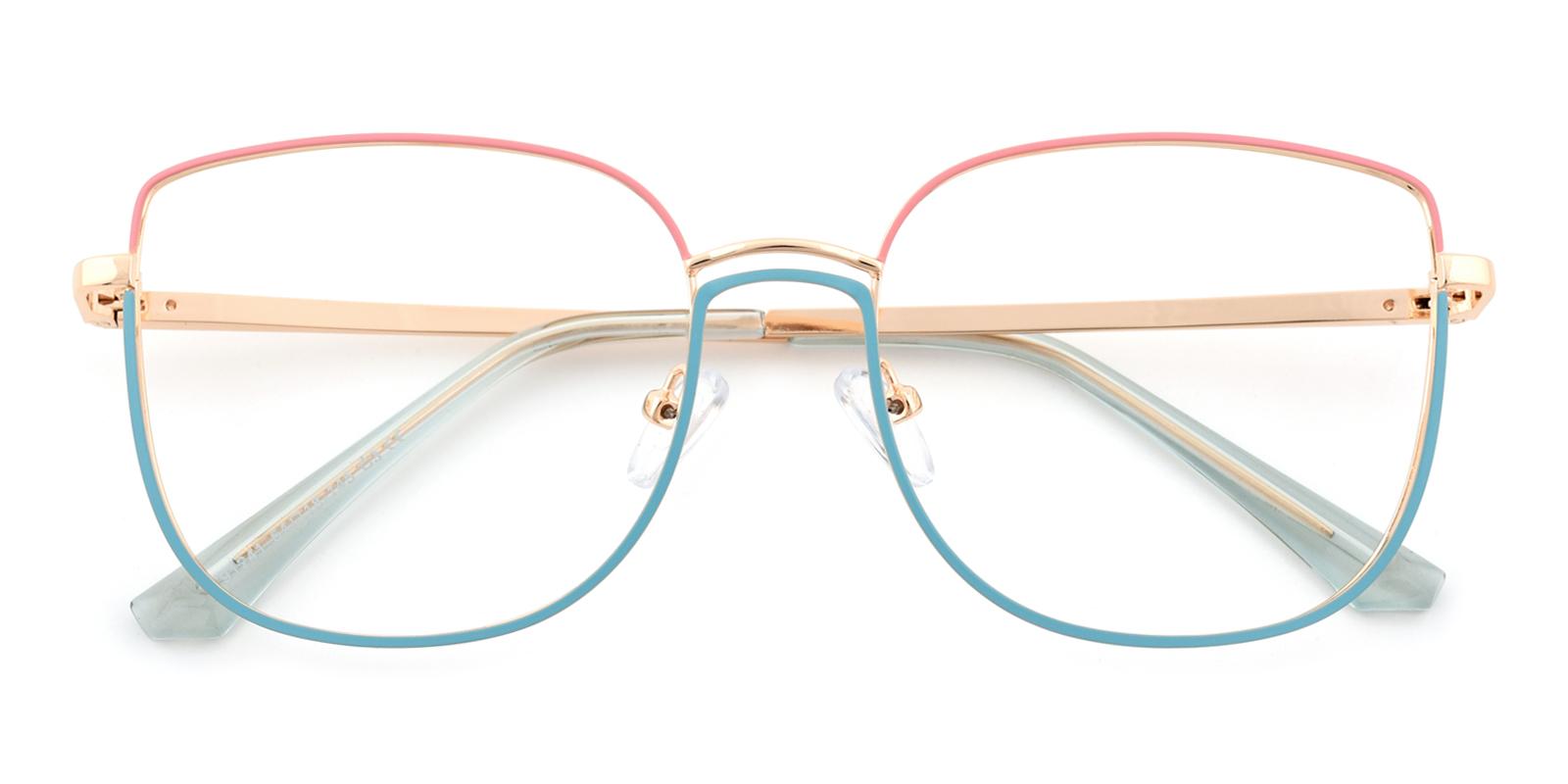 Mab-Blue-Square-Metal-Eyeglasses-detail