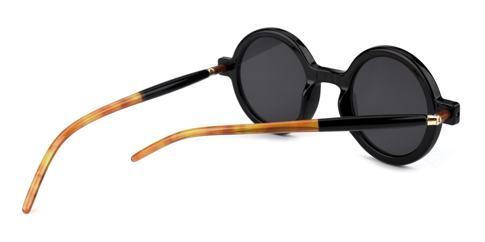 Palmer-Black-Round-Plastic-Sunglasses-detail