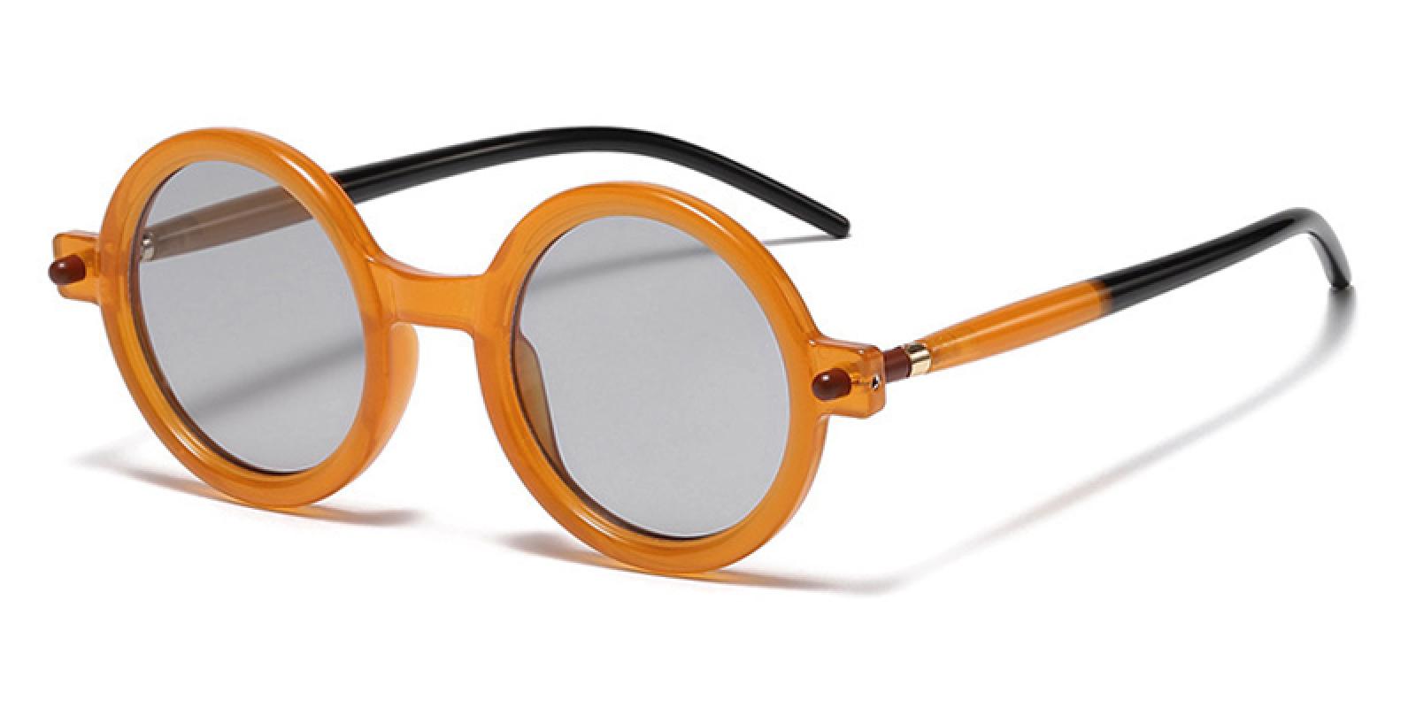 Palmer-Orange-Round-Plastic-Sunglasses-detail