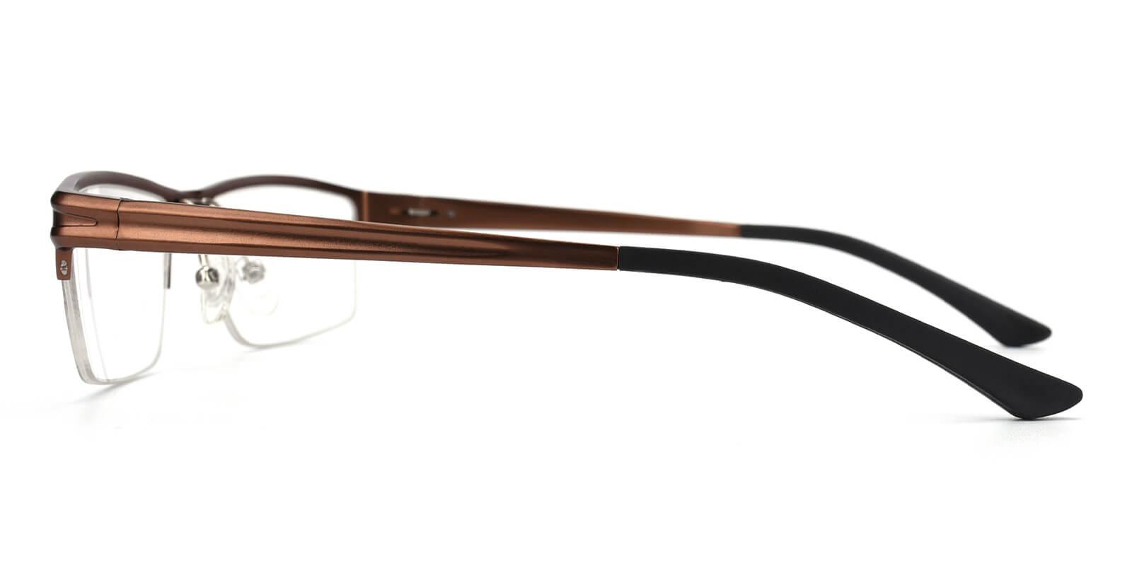 Leonado-Brown-Rectangle-Metal-Eyeglasses-detail